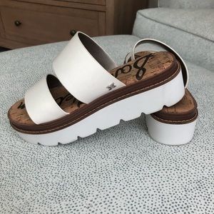 🤍Sam Edelman White Raul Wedge Sandals🤍